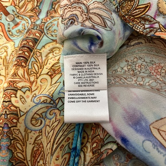 Camilla 100% silk drop shoulder top - Make love not war NWT - Picture 10 of 13